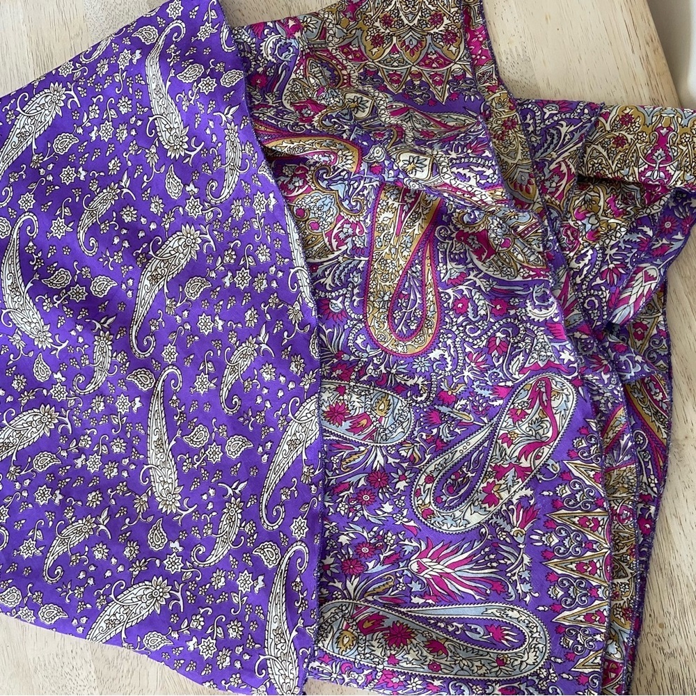 Impressions Boho Purple Paisley Print Maxi Wrap Skirt Women’s Large - Picture 6 of 6